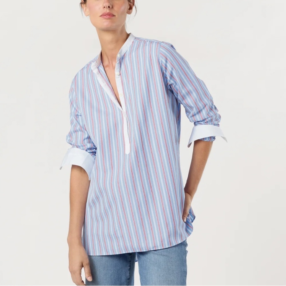 Ann Mashburn Tatum Stripe Tunic Top Size Small